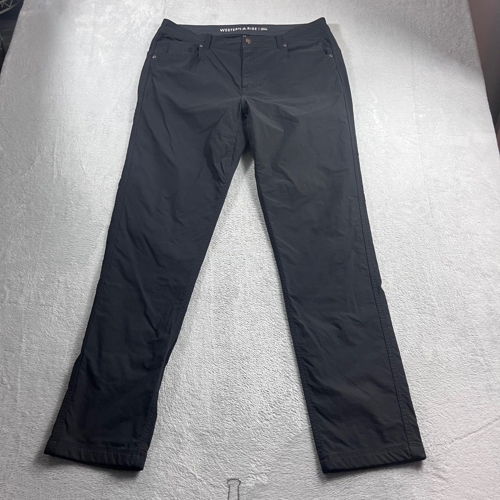 Western Rise AT Slim Pant Mens 34 Black Technical Travel Pants Five Pocket